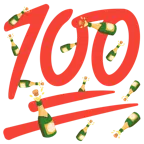 100 Punkte + Flasche mit knallendem Korken