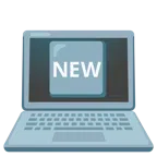 computer portatile + pulsante NEW