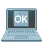 computer portatile + pulsante OK
