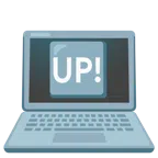 computer portatile + pulsante UP!