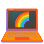 computer portatile + arcobaleno