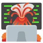 computer portatile + vulcano