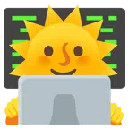 computer portatile + faccina sole