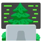 computer portatile + albero sempreverde