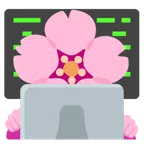 computer portatile + fiore di ciliegio