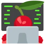 computer portatile + ciliegie
