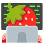 computer portatile + fragola