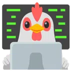 computer portatile + gallina