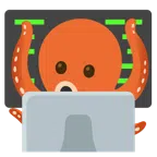 computer portatile + polpo
