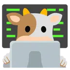 computer portatile + muso di mucca