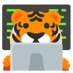 computer portatile + muso di tigre