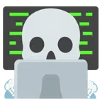 computer portatile + teschio