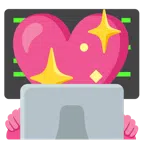 computer portatile + cuore che luccica