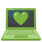 computer portatile + cuore verde