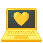 computer portatile + cuore giallo