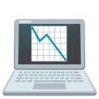 computer portatile + grafico con andamento negativo