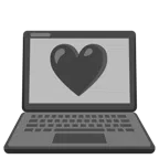computer portatile + cuore nero
