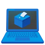 computer portatile + urna elettorale con scheda