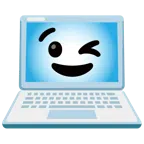 computer portatile + faccina che fa l’occhiolino