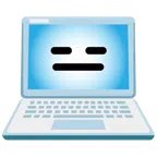 computer portatile + faccina inespressiva