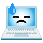 computer portatile + faccina abbattuta sudata