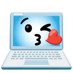 computer portatile + faccina che manda un bacio