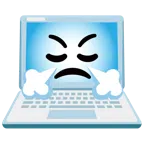 computer portatile + faccina che sbuffa