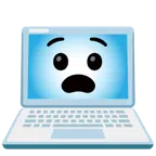 computer portatile + faccina angosciata