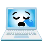 computer portatile + faccina assonnata