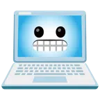 computer portatile + faccina con smorfia