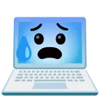 computer portatile + faccina sudata in ansia