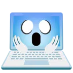 computer portatile + faccina terrorizzata