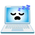 computer portatile + faccina che dorme