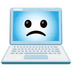 computer portatile + faccina leggermente imbronciata
