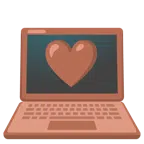 computer portatile + cuore marrone