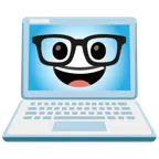 computer portatile + faccina nerd