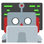 computer portatile + faccina di robot