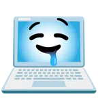 computer portatile + faccina che sbava