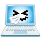 computer portatile + faccina che starnutisce