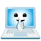 computer portatile + faccina che zittisce