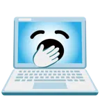 computer portatile + faccina che sbadiglia