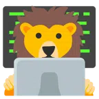 computer portatile + leone