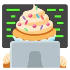 computer portatile + cupcake