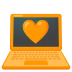 computer portatile + cuore arancione
