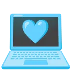 computer portatile + cuore azzurro