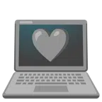 computer portatile + cuore grigio