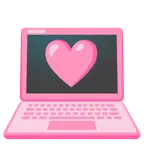 computer portatile + cuore rosa
