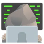 computer portatile + roccia