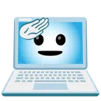 computer portatile + faccina che fa il saluto