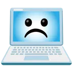 computer portatile + faccina imbronciata